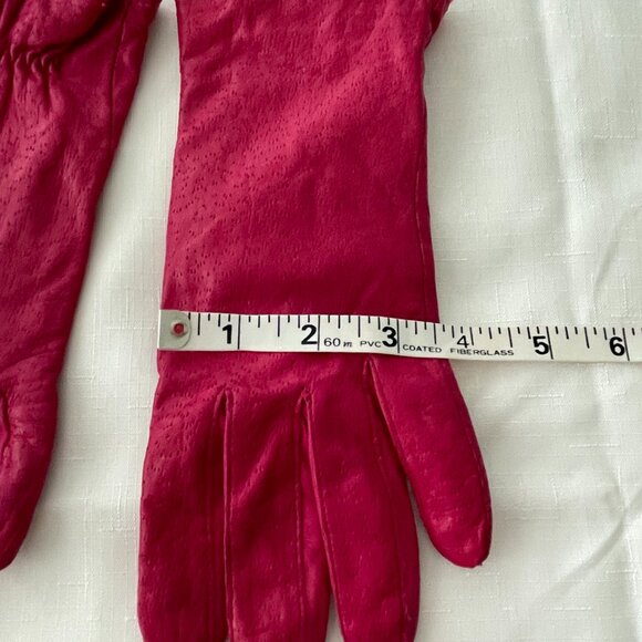 Genuine Leather Gloves Fuschia Size 7.5 - Picture 9 of 10